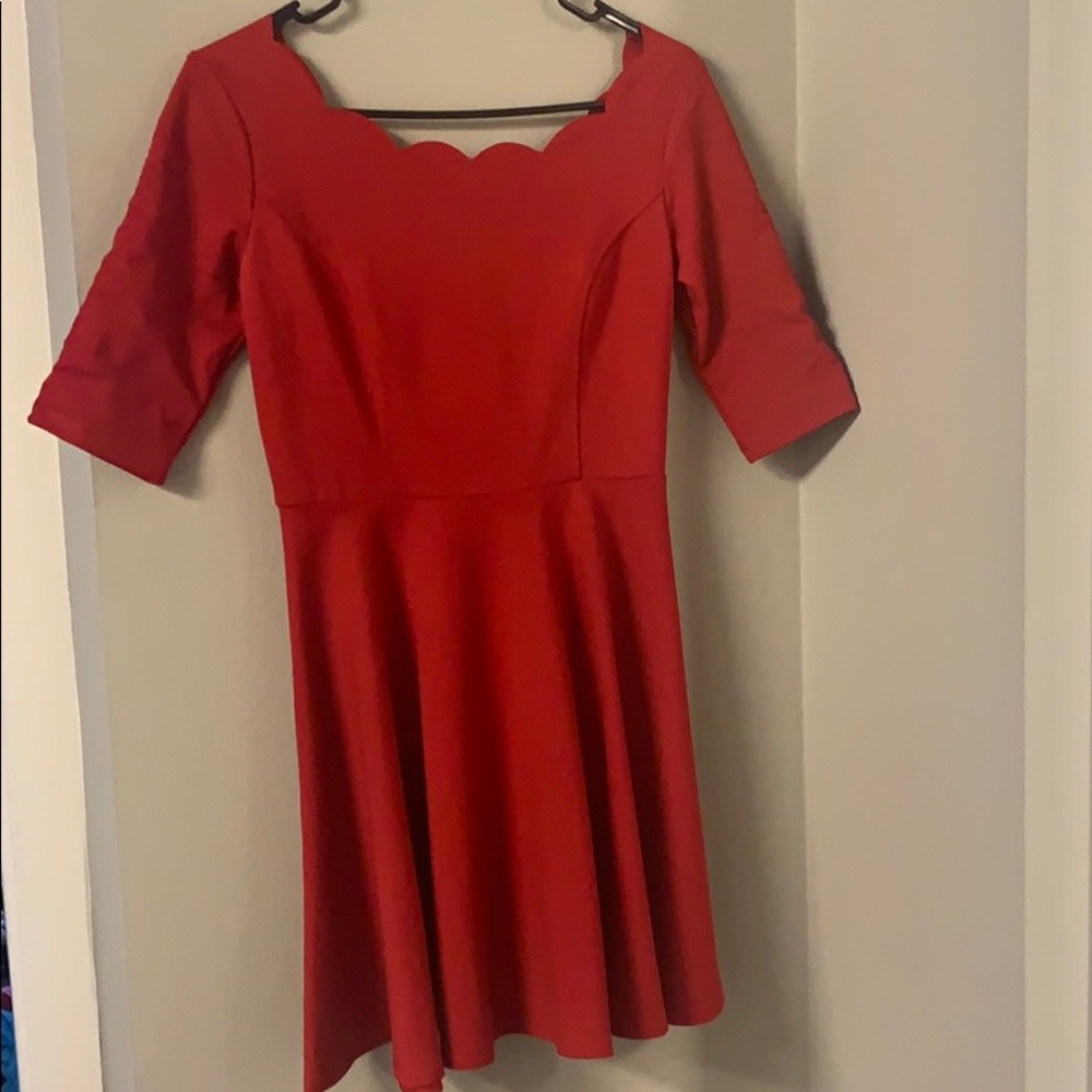 Lulu’s Red Scalloped Dress